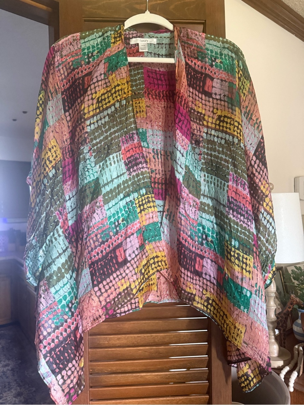 Subtle Luxury OS 100% silk kimono shrug